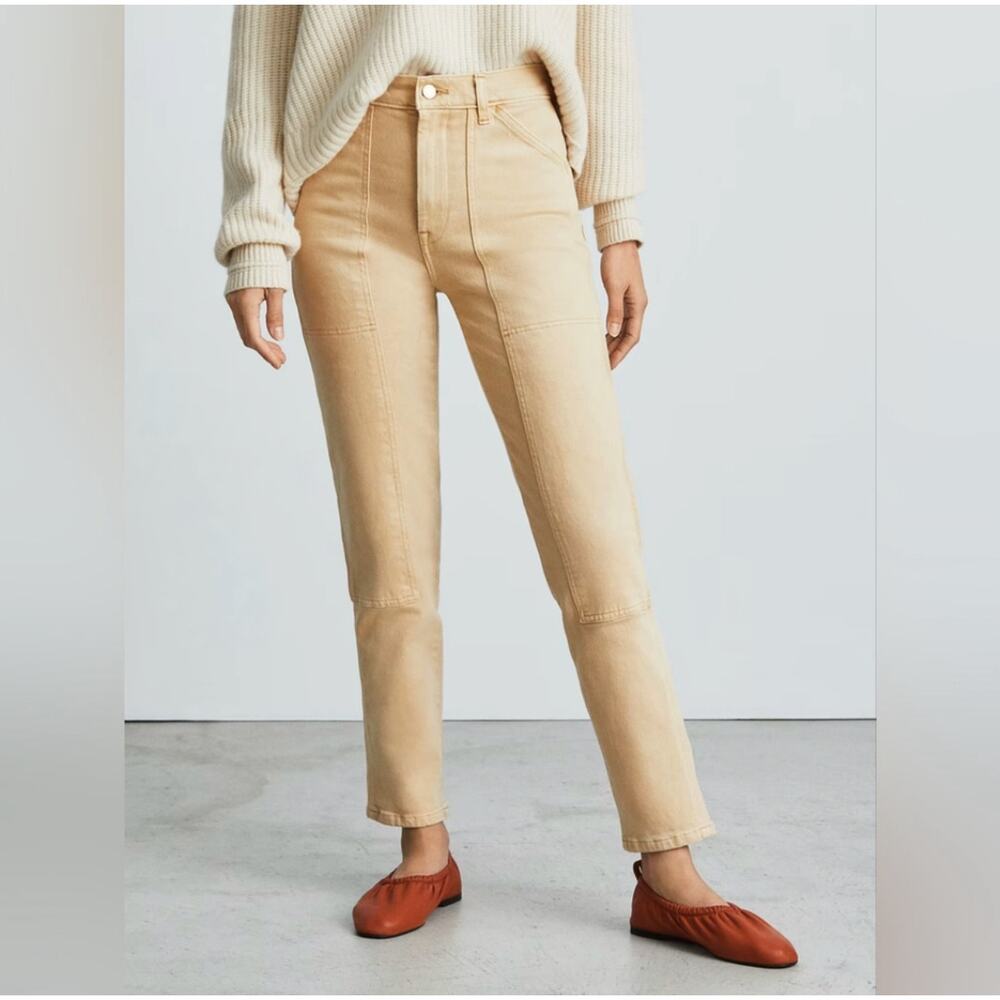 Everlane The Utility Cheeky Jean Beige Organic Cotton High Rise Size 27‎
